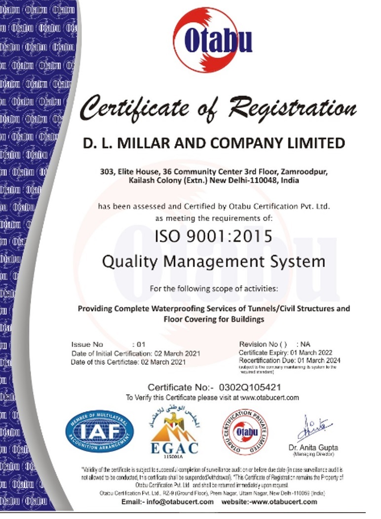 Geomembrane certificate